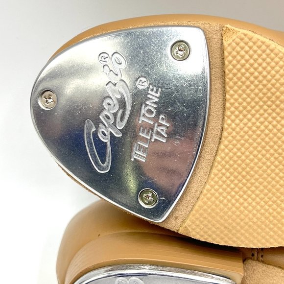 6W‎ 6 WIDE Capezio Women's CG17 Fluid Caramel Tan Lace Up Oxford Tap Dance Shoes - Picture 10 of 14